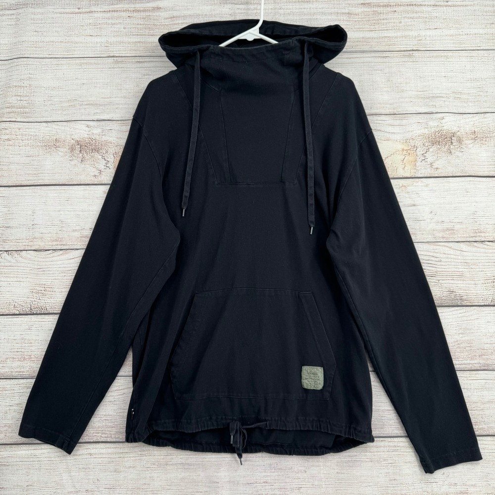 The Hundreds Hoodie Women XL Black Kazie 1980 Funnel Neck Pullover Streetwear